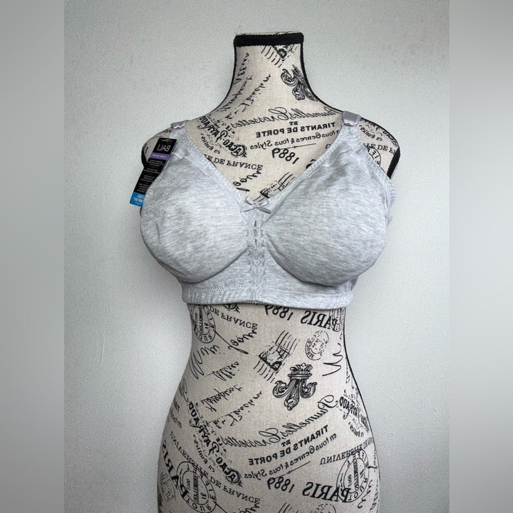 Bali Light Gray Comfort Bra with Black Accents